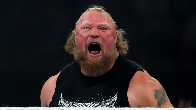 Brock Lesnar screams very loudly