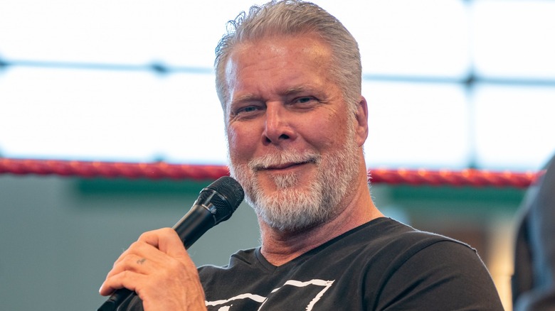 Kevin Nash smiling while he talks