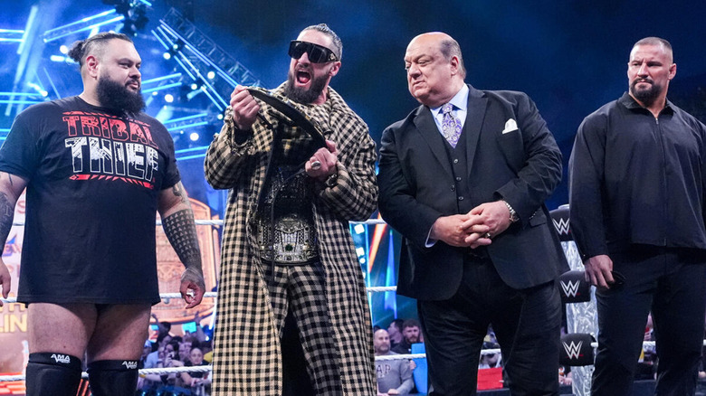 Bronson Reed, Seth Rollins, Paul Heyman, and Bron Breakker