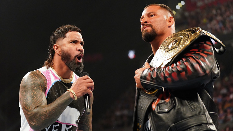 Jey Uso and Bron Breakker on 