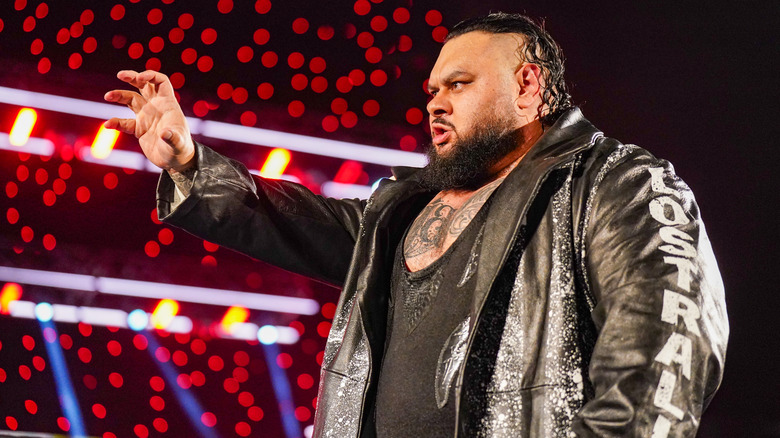 Bronson Reed enters the arena during Monday Night RAW at Van Andel Arena on November 18, 2024 in Grand Rapids, Michigan.