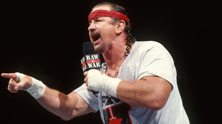 Terry Funk cuts a promo