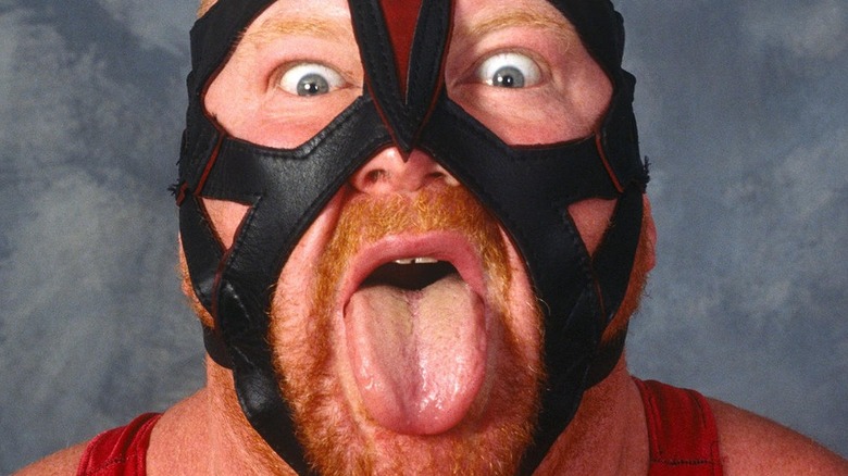 Vader Sticks His Tongue Out Backstage At A WWE Photoshoot