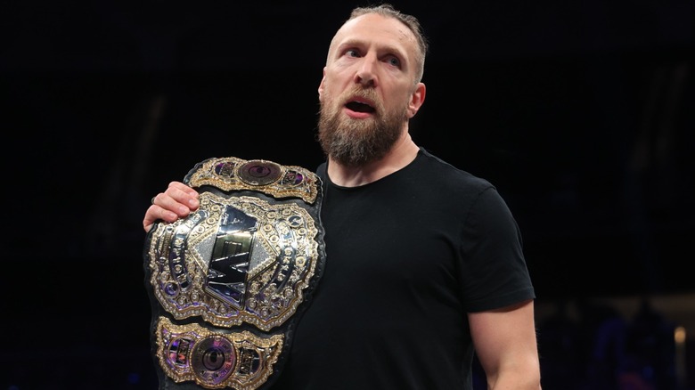 Bryan Danielson with the AEW World Championship during the 