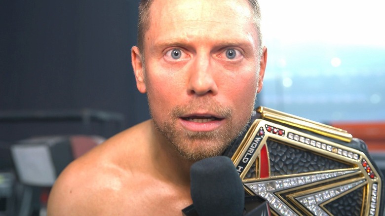 The Miz cutting a promo directly into the camera