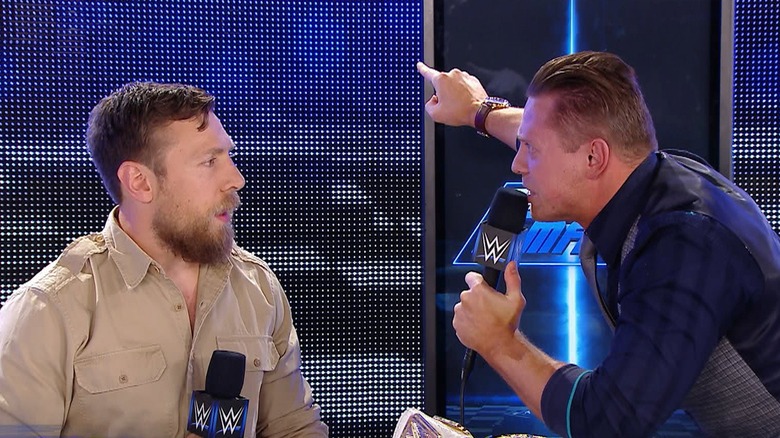 The Miz and Daniel Bryan having a confrontation on Talking Smack