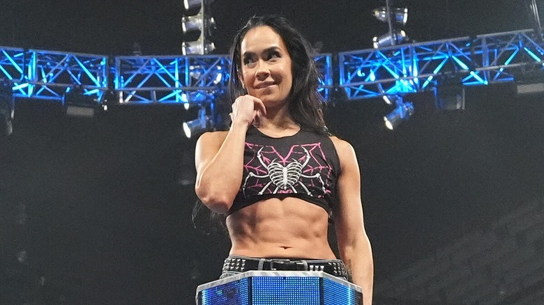 AJ Lee during her return to WWE on 