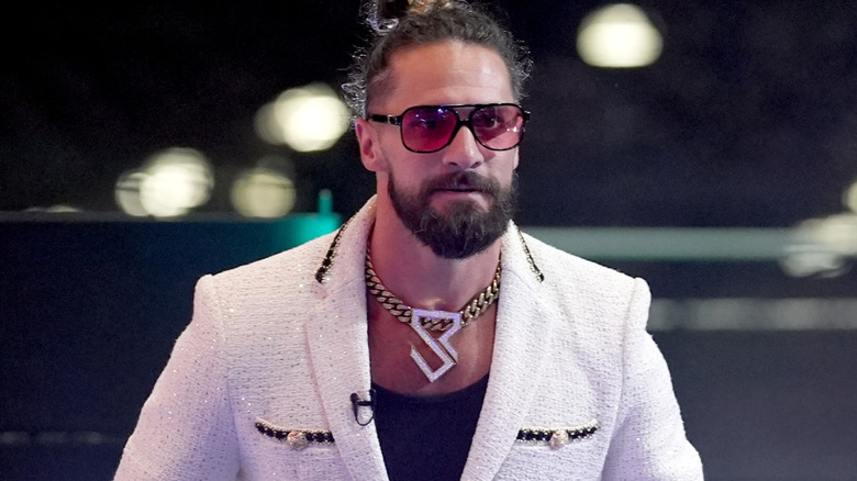 Seth Rollins is wearing black sunglasses