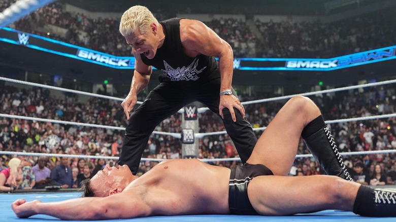 Undisputed WWE Champion Cody Rhodes stands over a fallen GUNTHER in the ring to end an episode of 