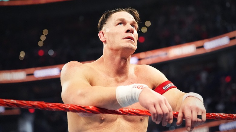 John Cena reflecting on his career following his loss to Gunther at "Saturday Night's Main Event," 2025.