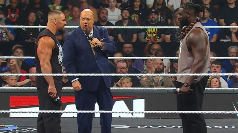 Bron Breakker, Paul Heyman, and Oba Femi on WWE Raw