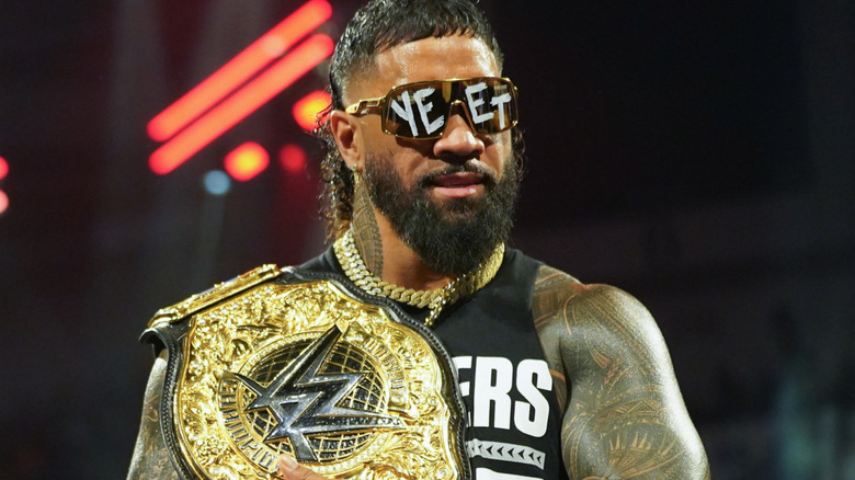 Jey Uso wearing sunglasses