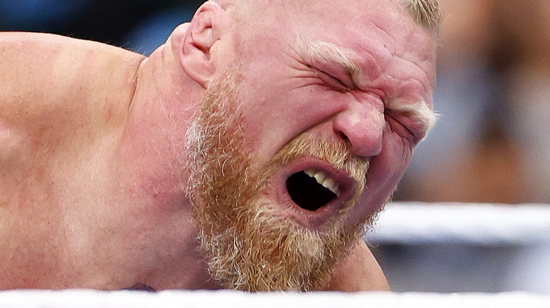 Brock Lesnar in pain