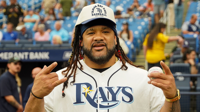 Jacob Fatu at a Tampa Bay Rays game