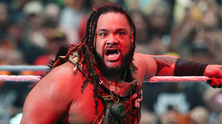 Jacob Fatu making his entrance at WrestleMania