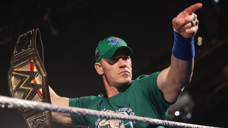 John Cena enters the ring during SmackDown at Dickies Arena on April 25, 2025 in Fort Worth, Texas.