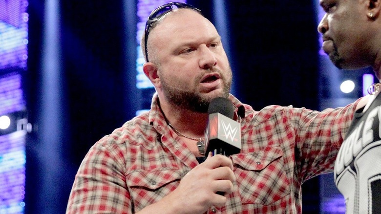 Bubba Ray Dudley AKA Bully Ray holding a WWE mic