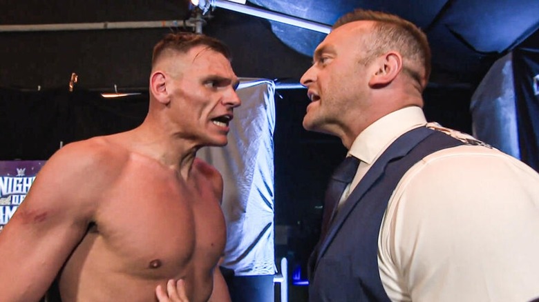 GUNTHER and Nick Aldis backstage
