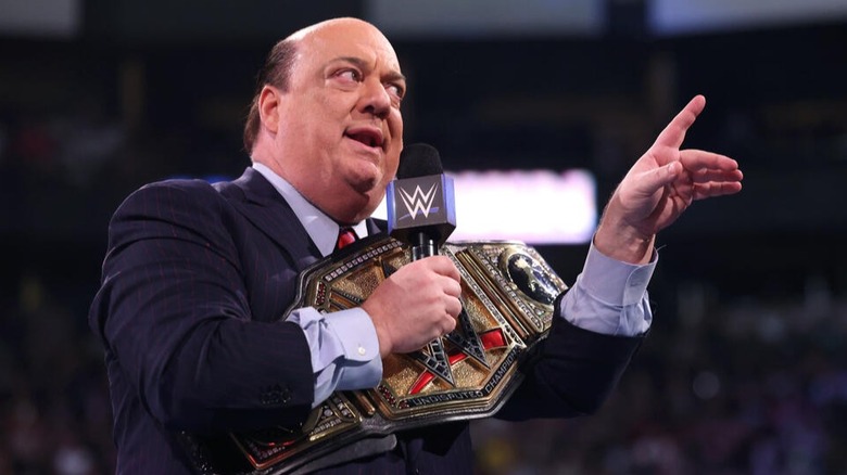 While holding on to the Undisputed WWE Championship, Paul Heyman addresses the WWE Universe in the ring
