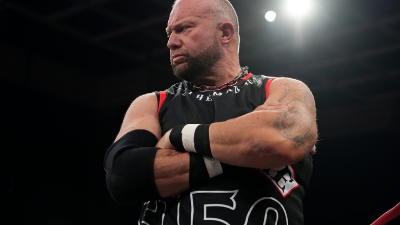 Bully Ray looks grumpy with arms folded