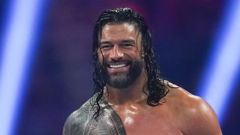 Roman Reigns flashes a grin