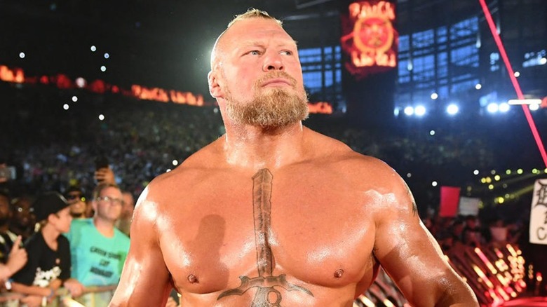 Brock Lesnar Looks On During His Entrance