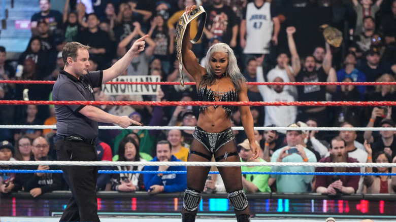 Jade Cargill celebrating her win