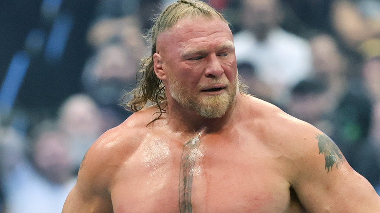 Brock Lesnar putting his hands on his hips