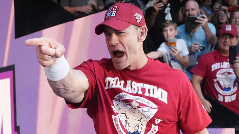 John Cena pointing on WWE Raw