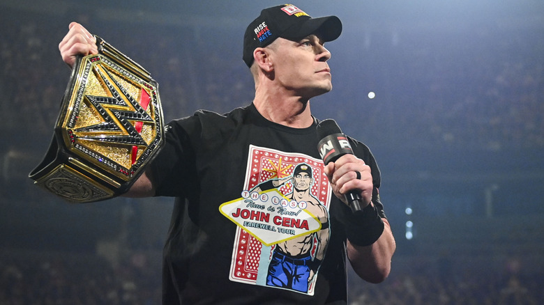 John Cena holding the WWE Championship