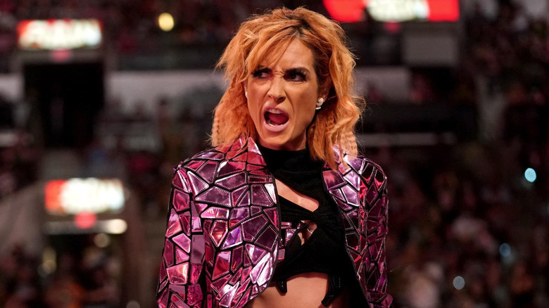 Becky Lynch shouting during "WWE Raw"