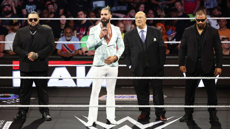 Bronson Reed, Seth Rollins, Paul Heyman, and Bron Breakker