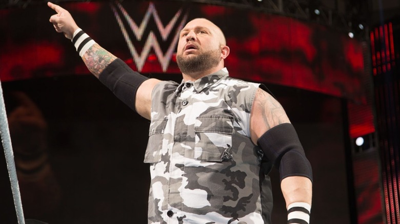 Bubba Ray Dudley motions for D-Von to get the tables in the middle of the ring during a match on WWE programming.