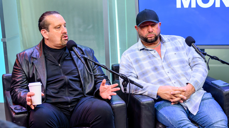 Tommy Dreamer and Bully Ray during the Busted Open podcast at SiriusXM Studios on October 23, 2025 in New York City.