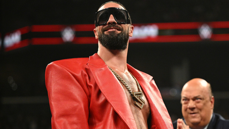 Seth Rollins wearing a red jacket