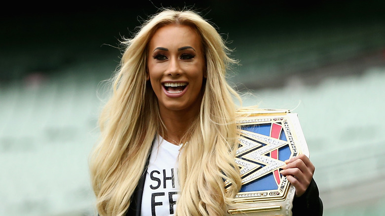 Carmella with WWE Women's Title