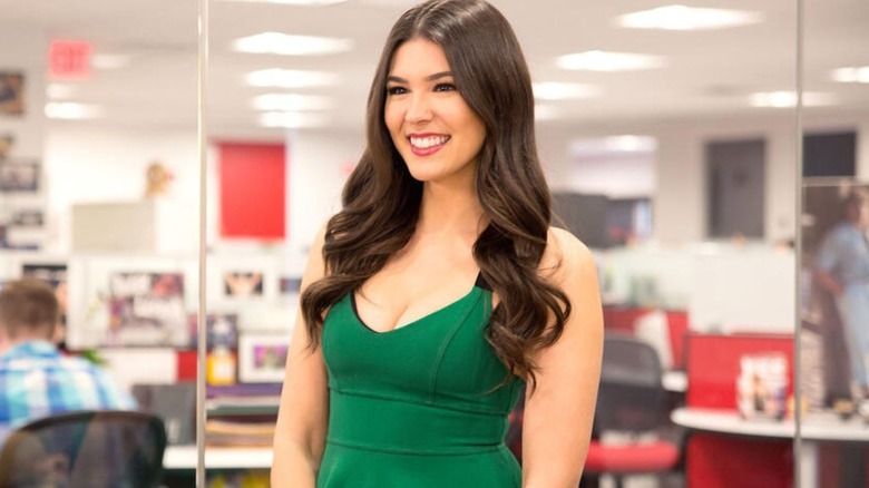 Cathy Kelley poses for a behind-the-scenes photo