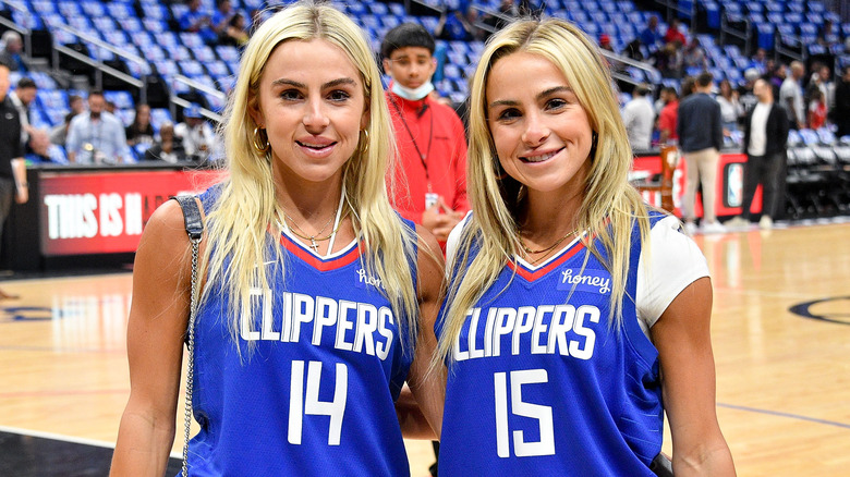 The Cavinder twins sporting Clippers Jerseys