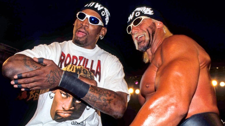Dennis Rodman Hulk Hogan nWo look down