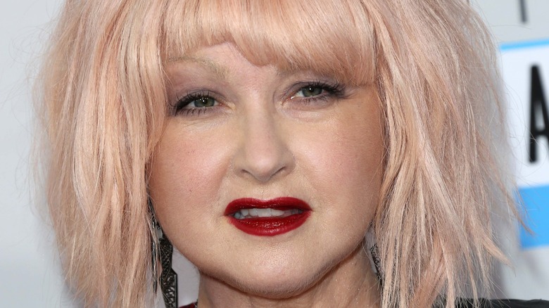 Cyndi Lauper red lipstick