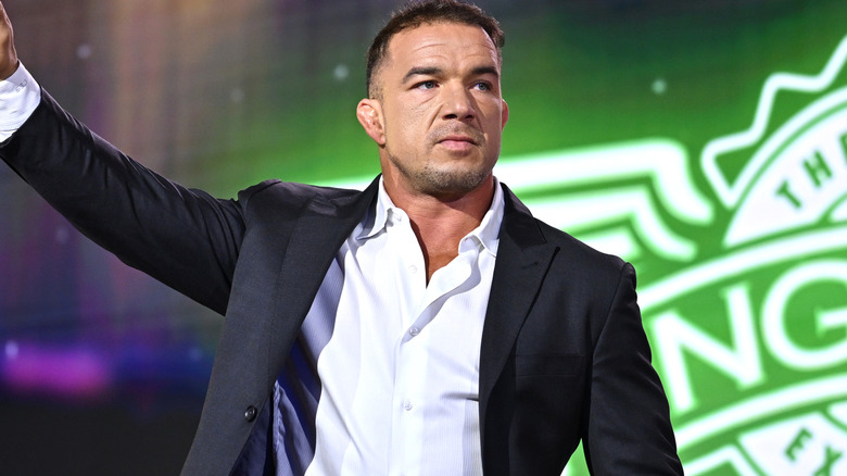 Chad Gable wearing a black blazer