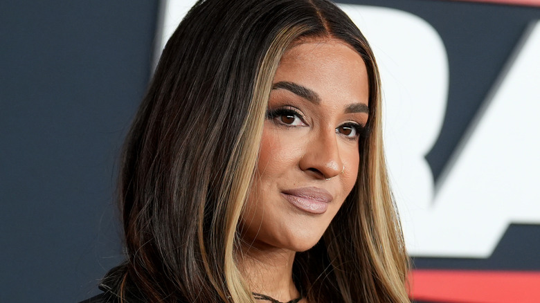 Former WWE star Dakota Kai at a press event