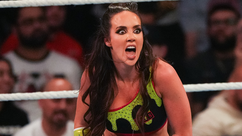 Chelsea Green reacts after her match against Natalya during 