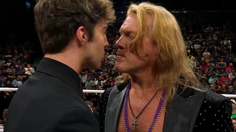Chris Jericho and Nick Wayne face-to-face in the ring
