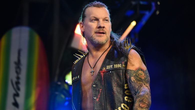 Chris Jericho ogles an AEW crowd.