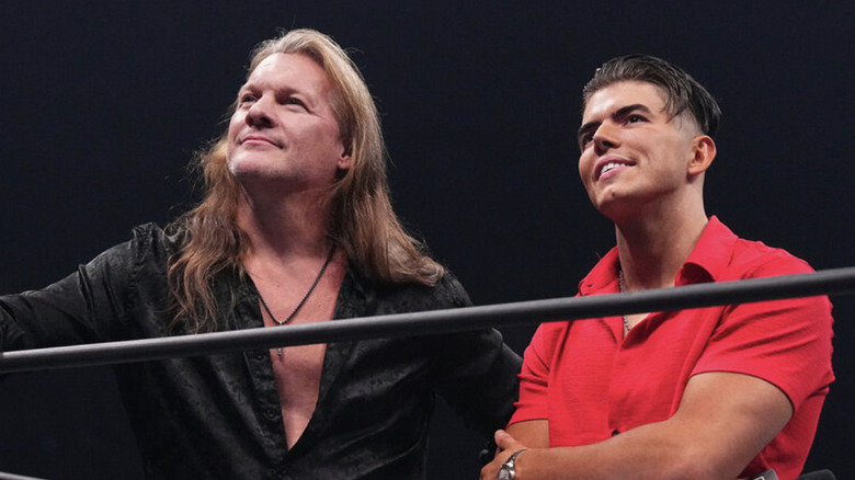 Chris Jericho and Sammy Guevara watching the tron