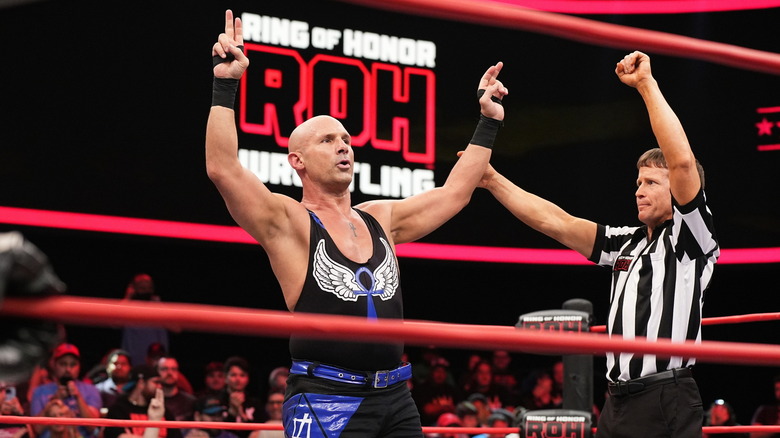 Christopher Daniels raises arms