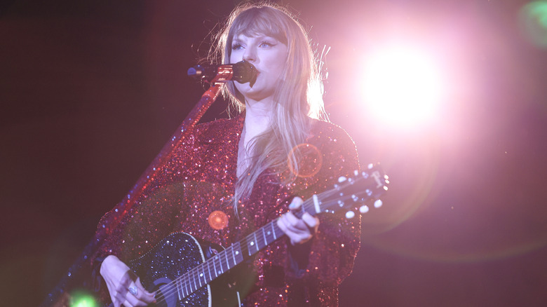 Taylor Swift Performs During A Concert