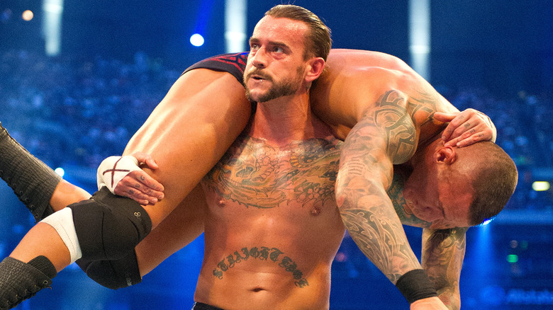 CM Punk and Randy Orton at WWE WrestleMania 27