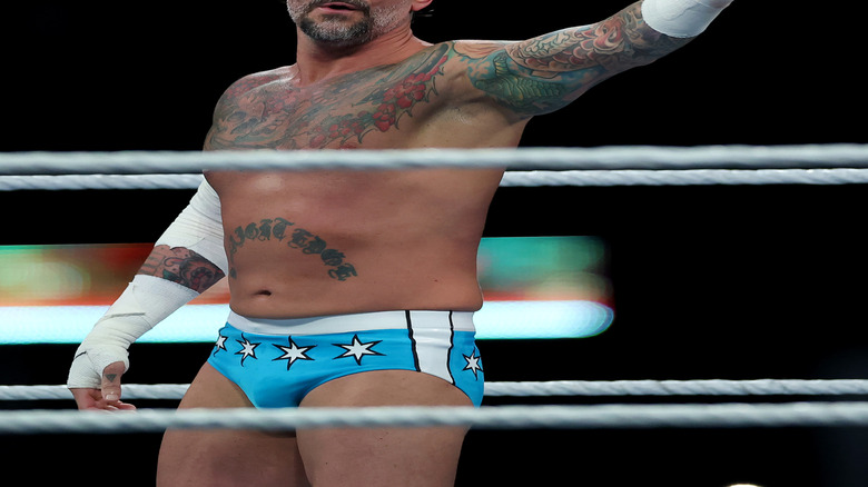 CM Punk during his match against Gunther at SummerSlam, 2025.